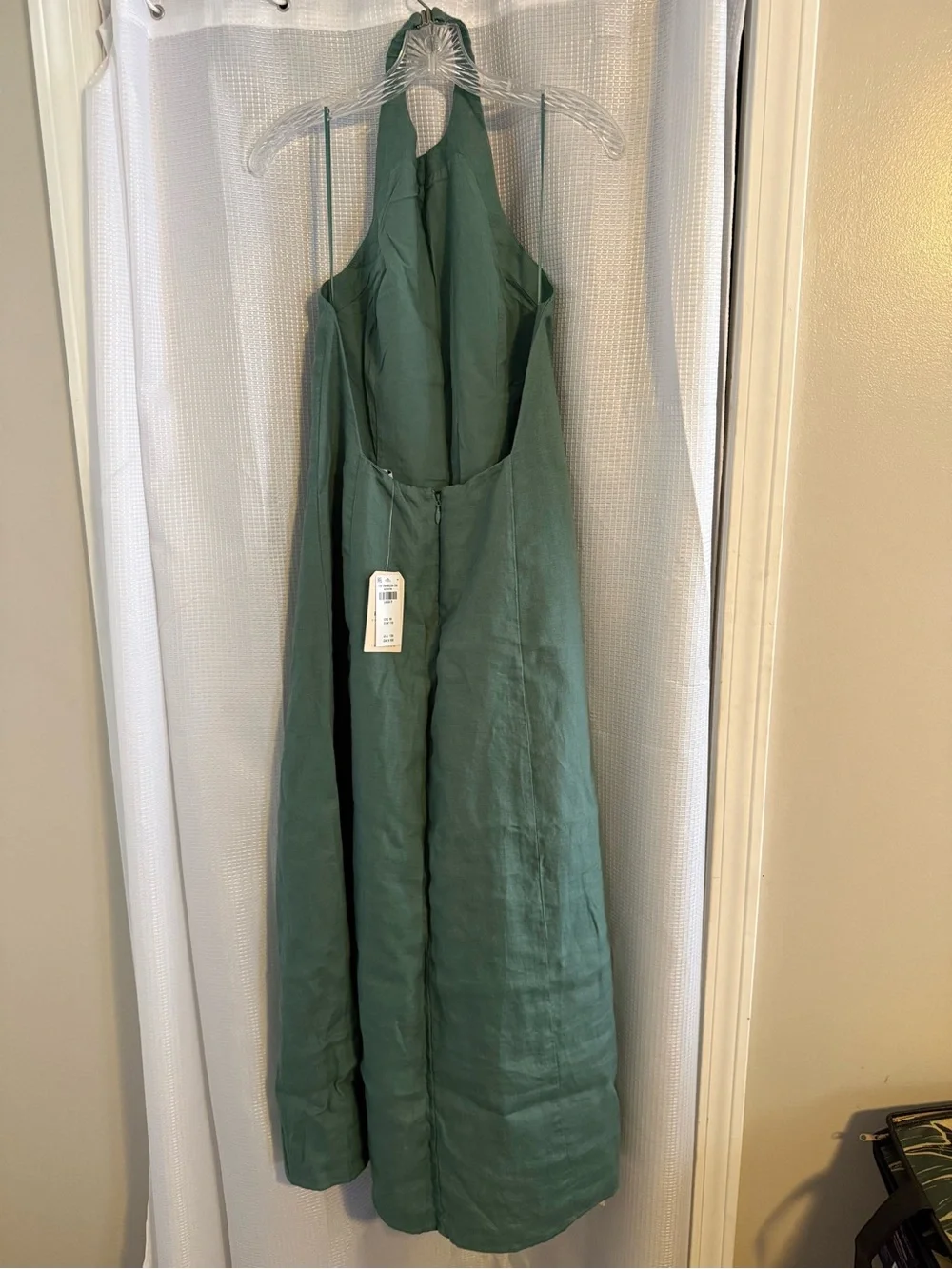 Abercrombie & Fitch Halter Maxi Dress in Teal Green